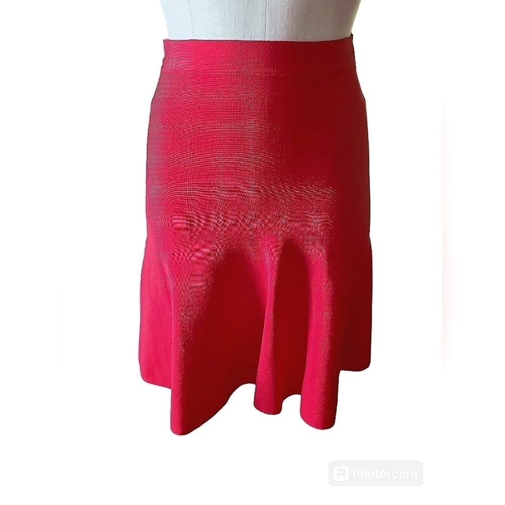 BCBGMaxAzria Red Stretch Skater Skirt